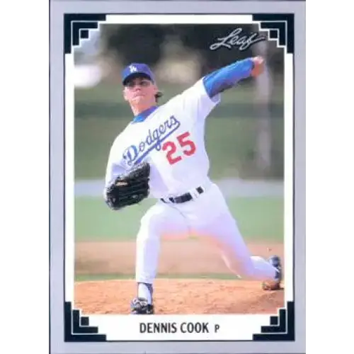 1991 Leaf #257 Dennis Cook NM-MT Los Angeles Dodgers Baseball Card - Baseball Card Single