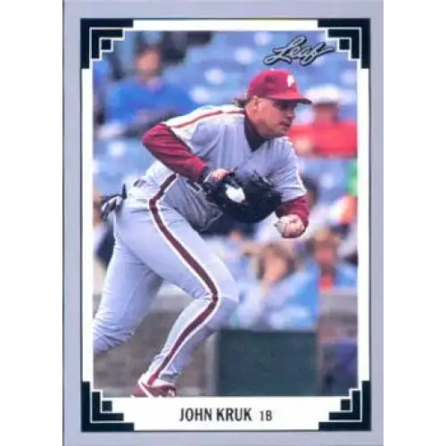 1991 Leaf #278 John Kruk NM-MT Philadelphia Phillies Baseball Card - Baseball Card Single