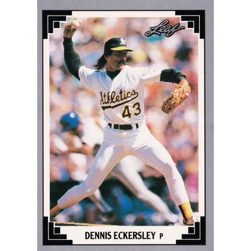 1991 Leaf #285 Dennis Eckersley NM-MT Oakland Athletics Baseball Card - Baseball Card Single