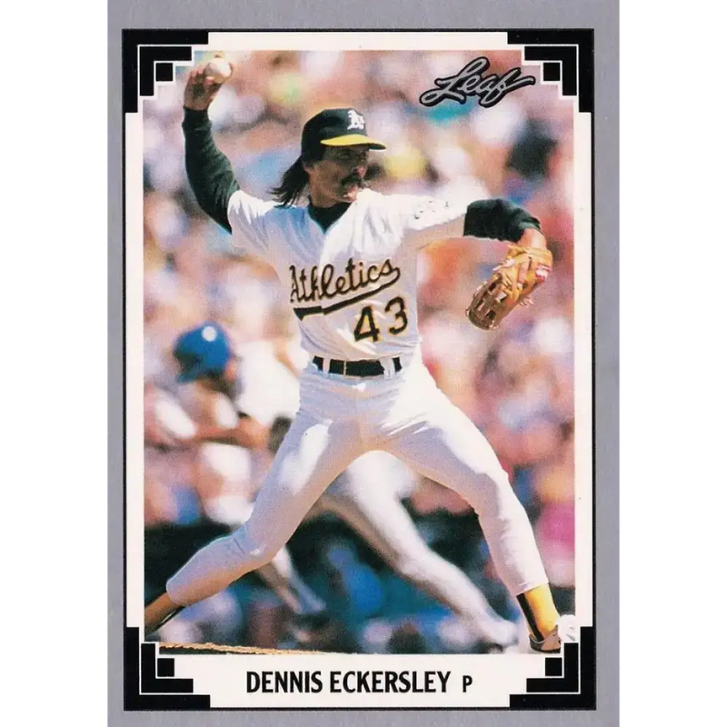 1991 Leaf #285 Dennis Eckersley NM-MT Oakland Athletics Baseball Card - Baseball Card Single