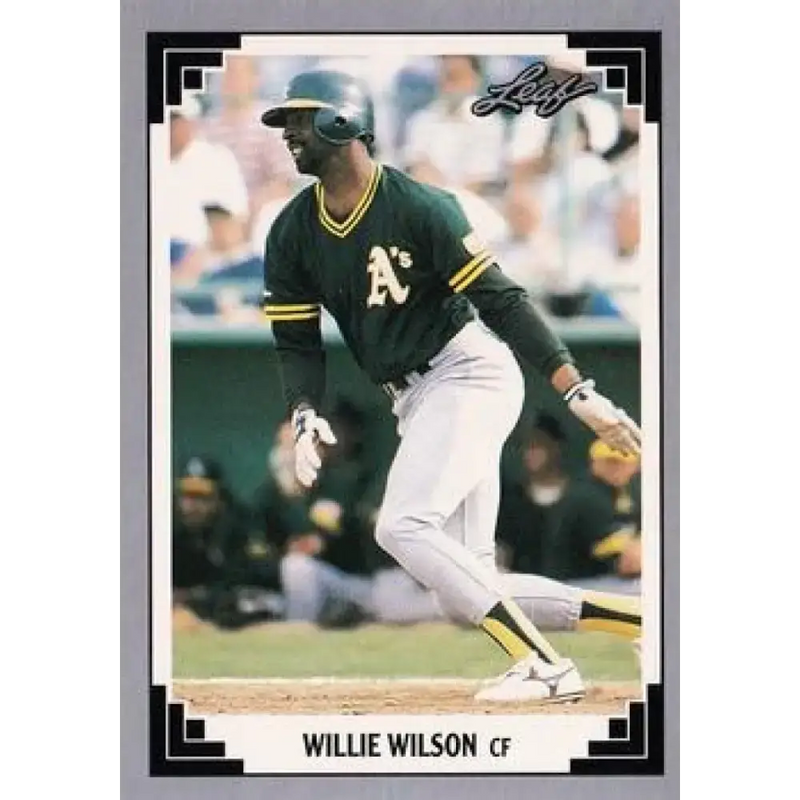 1991 Leaf #299 Willie Wilson NM-MT Oakland Athletics Baseball Card - Baseball Card Single