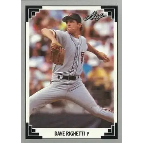 1991 Leaf #301 Dave Righetti NM-MT San Francisco Giants Baseball Card - Baseball Card Single