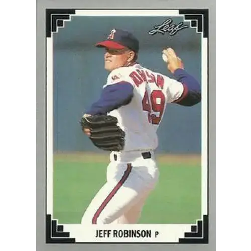 1991 Leaf #307 Jeff Robinson NM-MT California Angels Baseball Card - Baseball Card Single