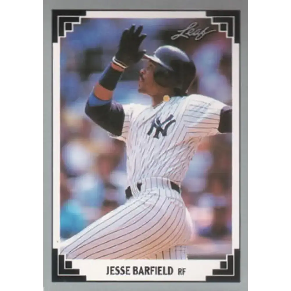 1991 Leaf #308 Jesse Barfield NM-MT New York Yankees Baseball Card - Baseball Card Single
