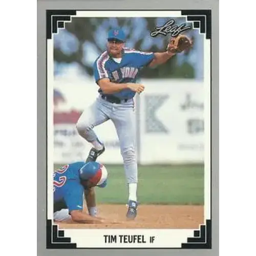 1991 Leaf #314 Tim Teufel NM-MT New York Mets Baseball Card - Baseball Card Single
