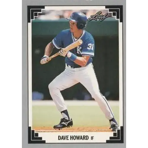 1991 Leaf #325 David Howard NM-MT RC Rookie Kansas City Royals Baseball Card - Baseball Card Single