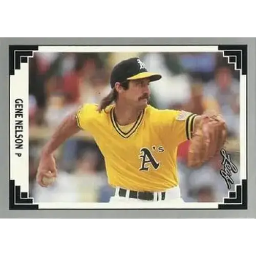 1991 Leaf #328 Gene Nelson NM-MT Oakland Athletics Baseball Card - Baseball Card Single