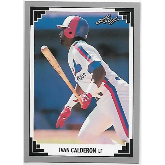 1991 Leaf #338 Ivan Calderon NM-MT Montreal Expos Baseball Card - Baseball Card Single