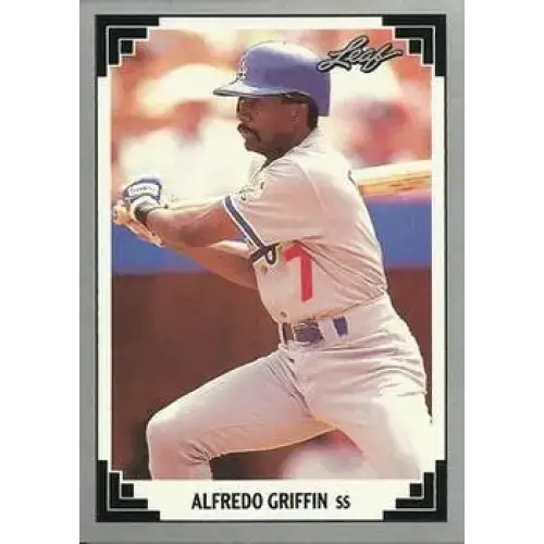 1991 Leaf #344 Alfredo Griffin NM-MT Los Angeles Dodgers Baseball Card - Baseball Card Single