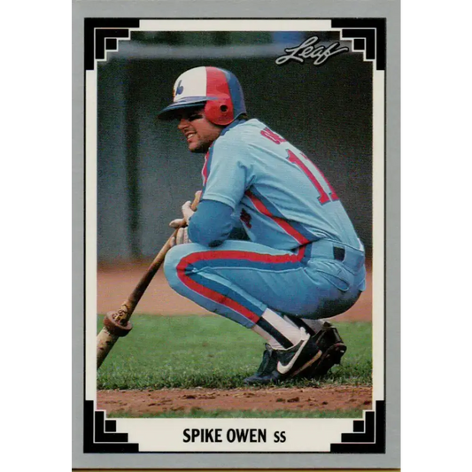 1991 Leaf #36 Spike Owen NM-MT Montreal Expos Baseball Card - Baseball Card Single