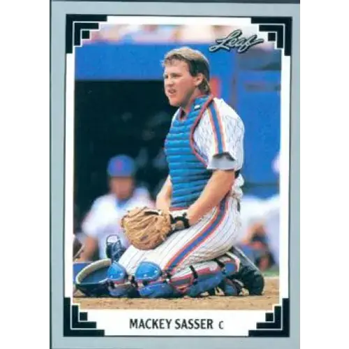 1991 Leaf #361 Mackey Sasser NM-MT New York Mets Baseball Card - Baseball Card Single