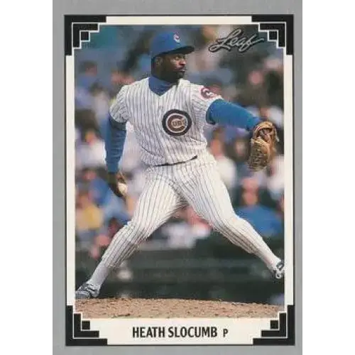 1991 Leaf #370 Heathcliff Slocumb NM-MT RC Rookie Chicago Cubs Baseball Card - Baseball Card Single