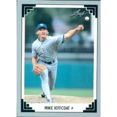 1991 Leaf #386 Mike Jeffcoat NM-MT Texas Rangers Baseball Card - Baseball Card Single
