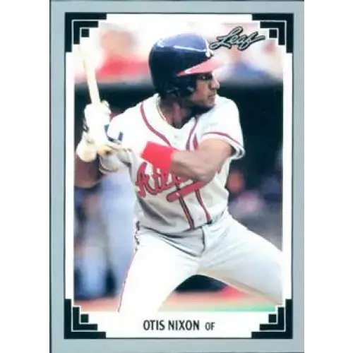 1991 Leaf #395 Otis Nixon NM-MT Atlanta Braves Baseball Card - Baseball Card Single