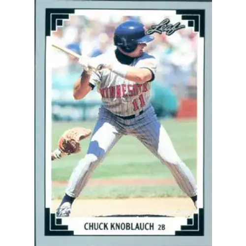 1991 Leaf #396 Chuck Knoblauch NM-MT Minnesota Twins Baseball Card - Baseball Card Single