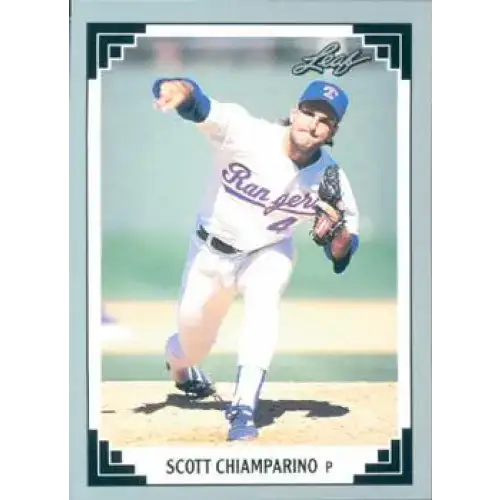 1991 Leaf #401 Scott Chiamparino NM-MT Texas Rangers Baseball Card - Baseball Card Single