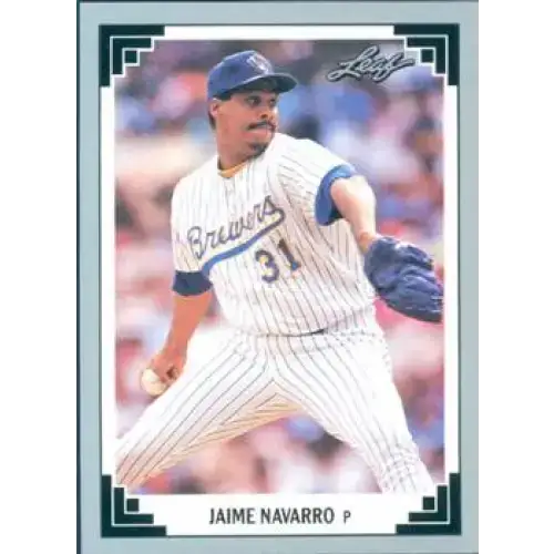 1991 Leaf #409 Jaime Navarro NM-MT Milwaukee Brewers Baseball Card - Baseball Card Single