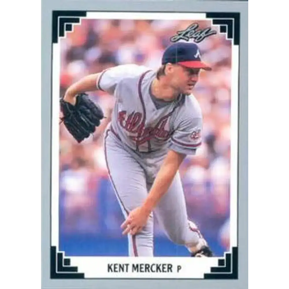 1991 Leaf #41 Kent Mercker NM-MT Atlanta Braves Baseball Card - Baseball Card Single