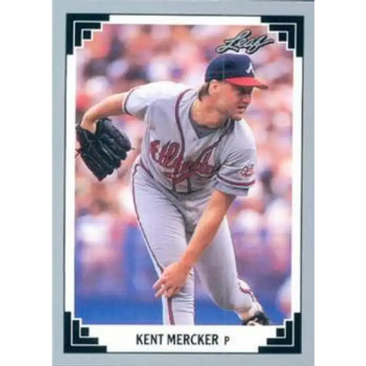 1991 Leaf #41 Kent Mercker NM-MT Atlanta Braves Baseball Card - Baseball Card Single