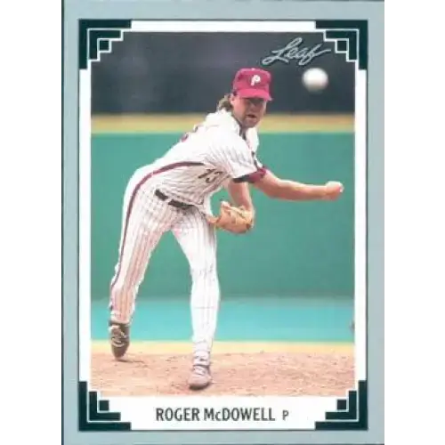 1991 Leaf #410 Roger McDowell NM-MT Philadelphia Phillies Baseball Card - Baseball Card Single