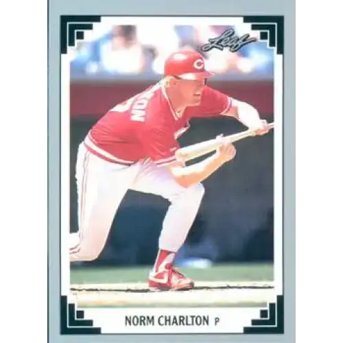 1991 Leaf #414 Norm Charlton NM-MT Cincinnati Reds Baseball Card - Baseball Card Single