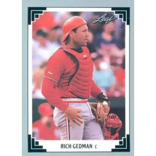 1991 Leaf #418 Rich Gedman NM-MT St. Louis Cardinals Baseball Card - Baseball Card Single