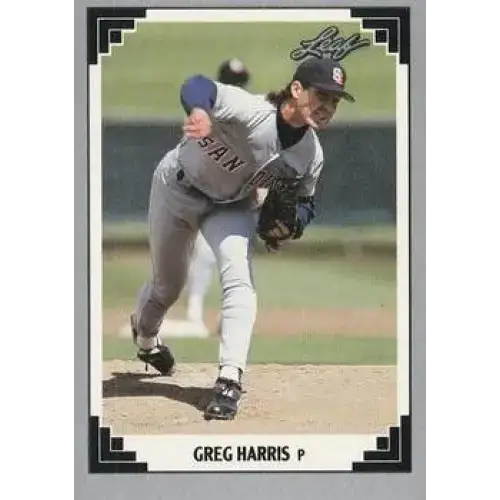 1991 Leaf #422 Greg Harris NM-MT San Diego Padres Baseball Card - Baseball Card Single
