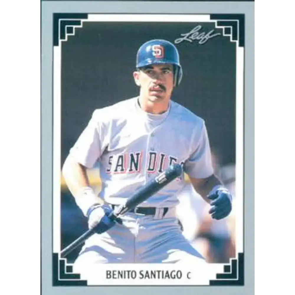 1991 Leaf #432 Benito Santiago NM-MT San Diego Padres Baseball Card - Baseball Card Single