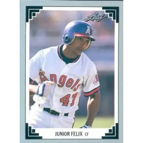 1991 Leaf #435 Junior Felix NM-MT California Angels Baseball Card - Baseball Card Single