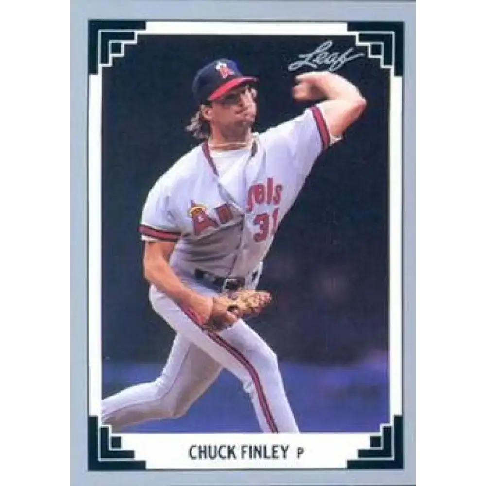 1991 Leaf #45 Chuck Finley NM-MT California Angels Baseball Card - Baseball Card Single