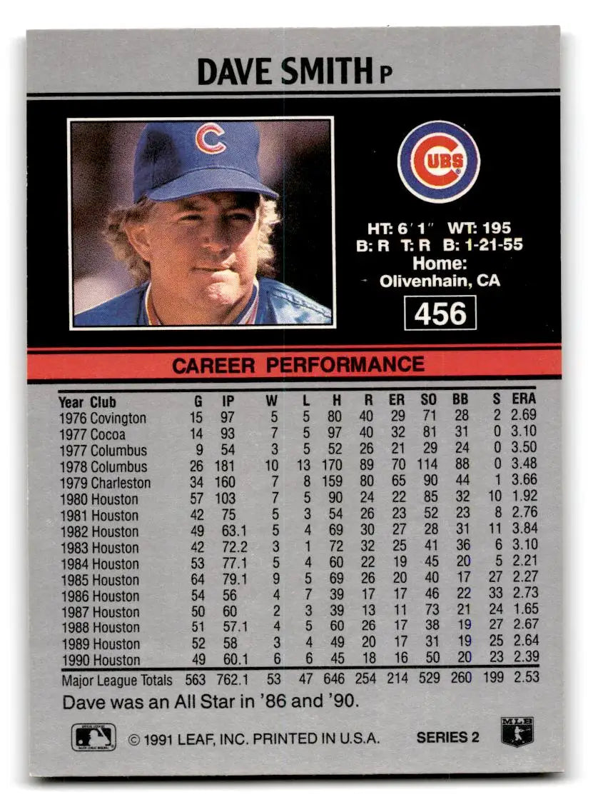 1991 Leaf #456 Dave Smith - Baseball Card Single