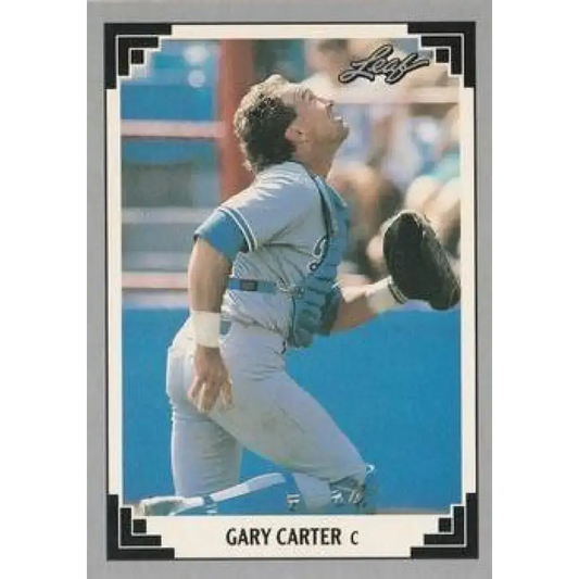 1991 Leaf #457 Gary Carter NM-MT Los Angeles Dodgers Baseball Card - Baseball Card Single