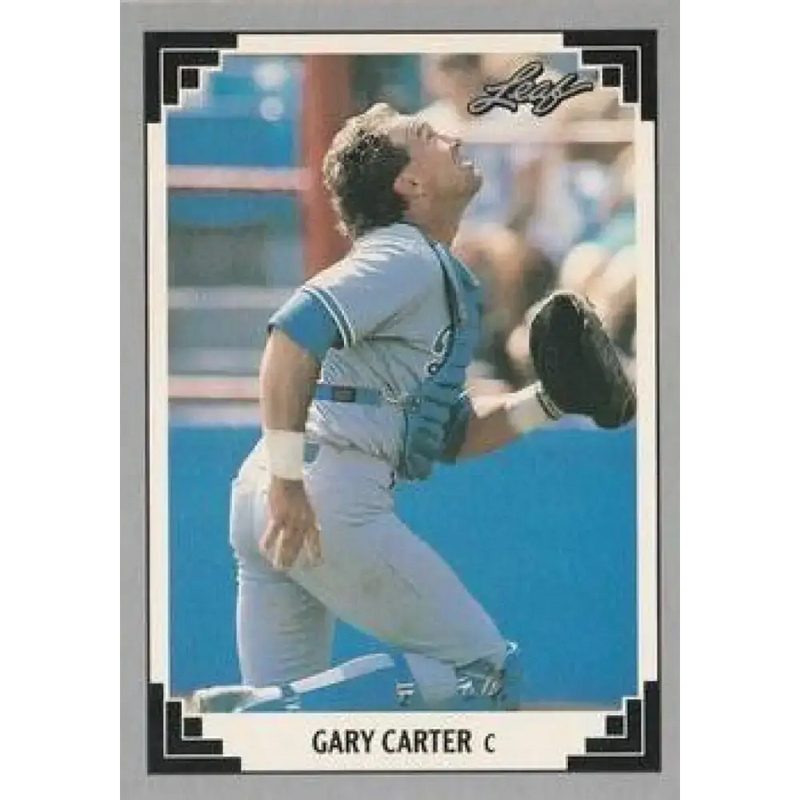 1991 Leaf #457 Gary Carter NM-MT Los Angeles Dodgers Baseball Card - Baseball Card Single