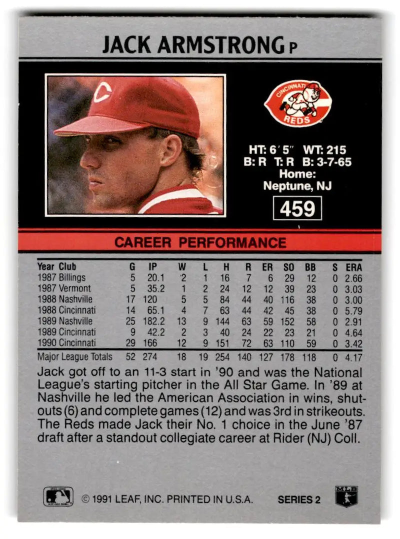 1991 Leaf #459 Jack Armstrong - Baseball Card Single