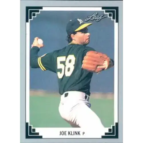 1991 Leaf #461 Joe Klink NM-MT Oakland Athletics Baseball Card - Baseball Card Single