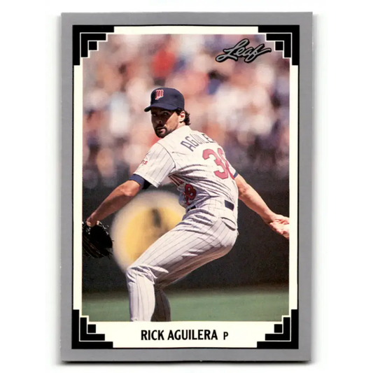 1991 Leaf #471 Rick Aguilera NM-MT Minnesota Twins Baseball Card - Baseball Card Single