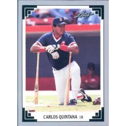 1991 Leaf #473 Carlos Quintana NM-MT Boston Red Sox Baseball Card - Baseball Card Single