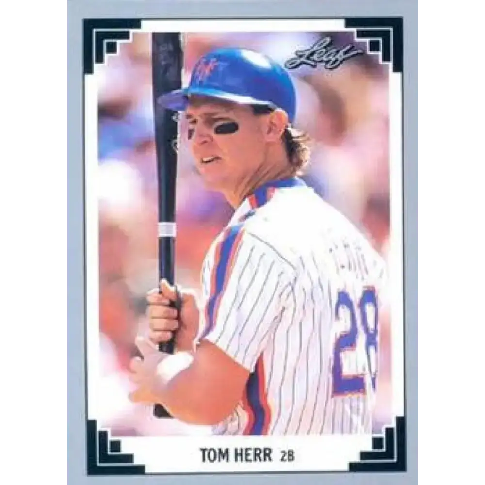 1991 Leaf #48 Tom Herr NM-MT New York Mets Baseball Card - Baseball Card Single