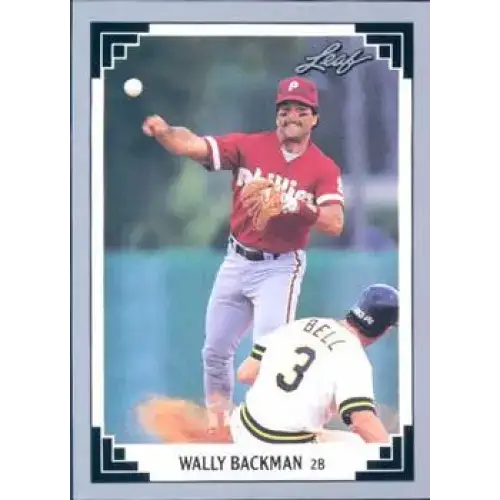 1991 Leaf #482 Wally Backman NM-MT Philadelphia Phillies Baseball Card - Baseball Card Single