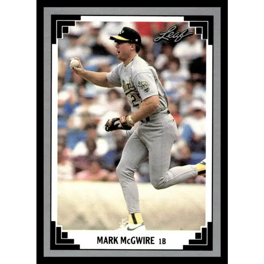 1991 Leaf #487 Mark McGwire NM-MT Oakland Athletics Baseball Card - Baseball Card Single