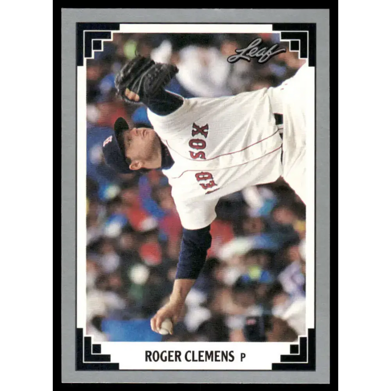 1991 Leaf #488 Roger Clemens EX/NM Boston Red Sox Baseball Card - Baseball Card Single