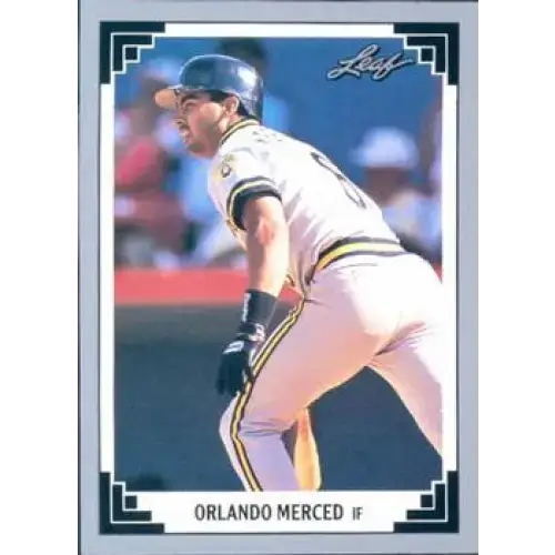 1991 Leaf #489 Orlando Merced NM-MT RC Rookie Pittsburgh Pirates Baseball Card - Baseball Card Single
