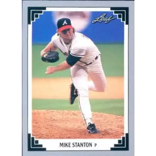 1991 Leaf #491 Mike Stanton NM-MT Atlanta Braves Baseball Card - Baseball Card Single