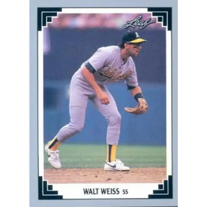 1991 Leaf #50 Walt Weiss NM-MT Oakland Athletics Baseball Card - Baseball Card Single
