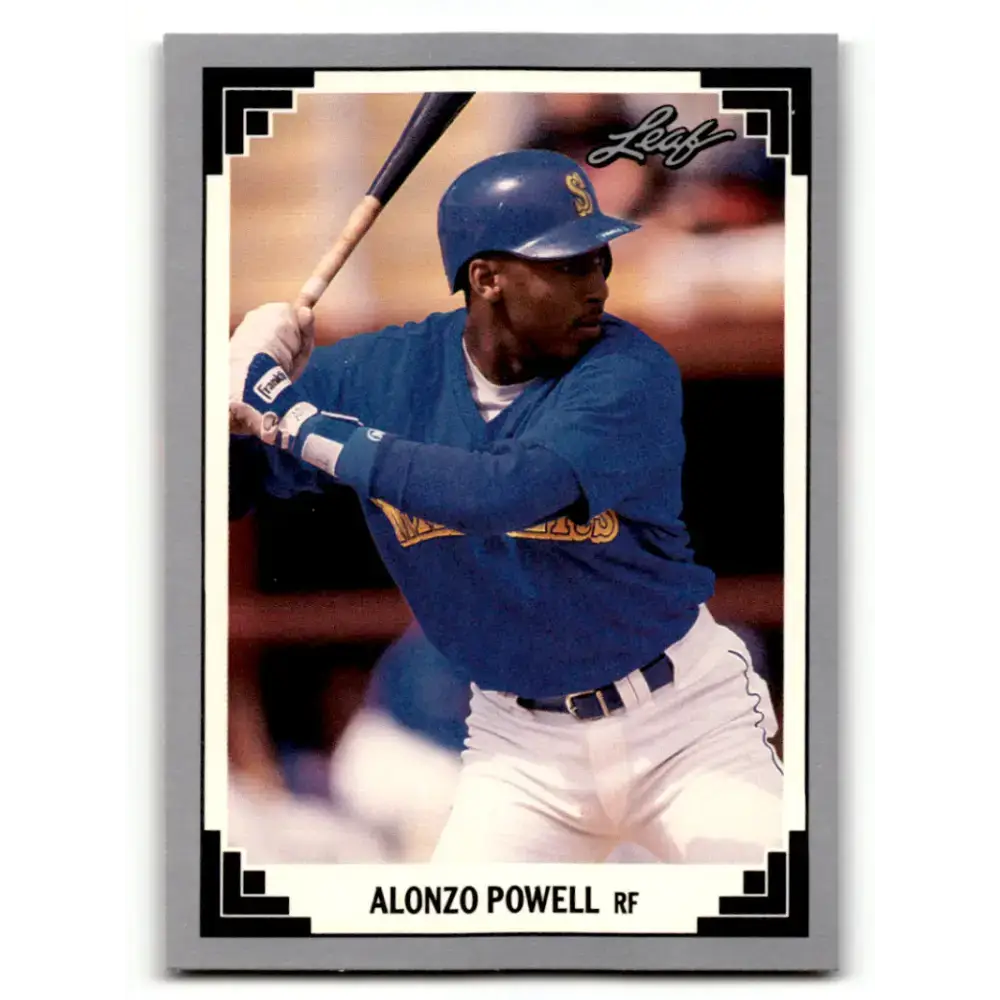 1991 Leaf #521 Alonzo Powell NM-MT RC Rookie Seattle Mariners Baseball Card - Baseball Card Single