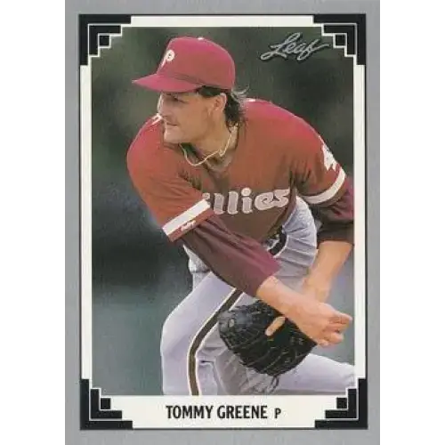 1991 Leaf #524 Tommy Greene NM-MT Philadelphia Phillies Baseball Card - Baseball Card Single