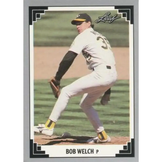 1991 Leaf #64 Bob Welch NM-MT Oakland Athletics Baseball Card - Baseball Card Single