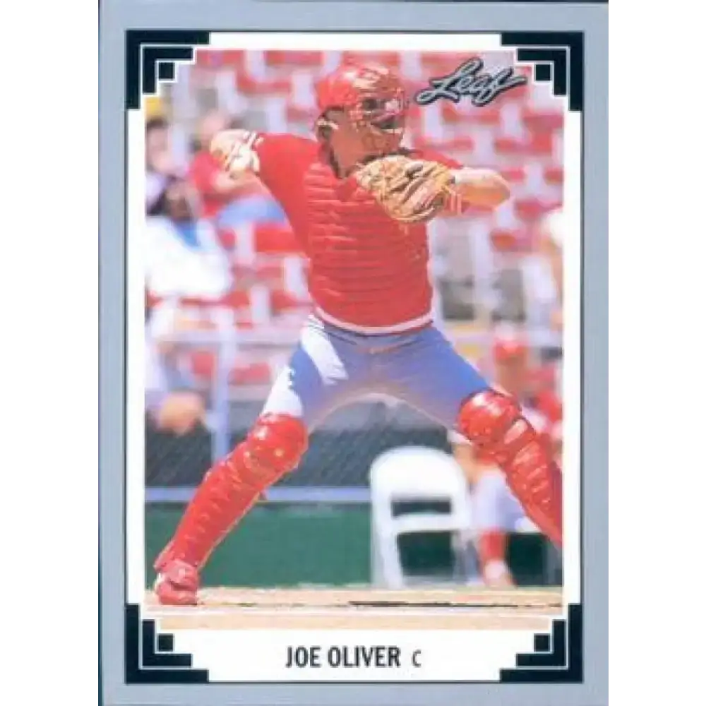 1991 Leaf #73 Joe Oliver NM-MT Cincinnati Reds Baseball Card - Baseball Card Single