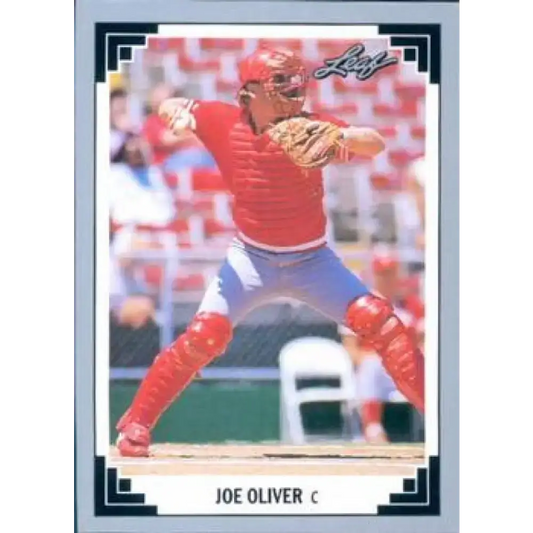 1991 Leaf #73 Joe Oliver NM-MT Cincinnati Reds Baseball Card - Baseball Card Single