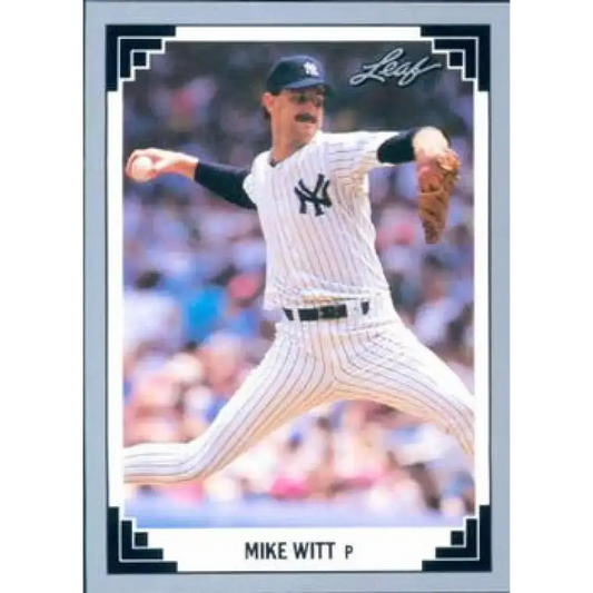 1991 Leaf #74 Mike Witt NM-MT New York Yankees Baseball Card - Baseball Card Single